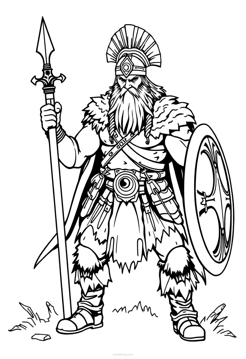 Barbarian Chibi coloring page for kids