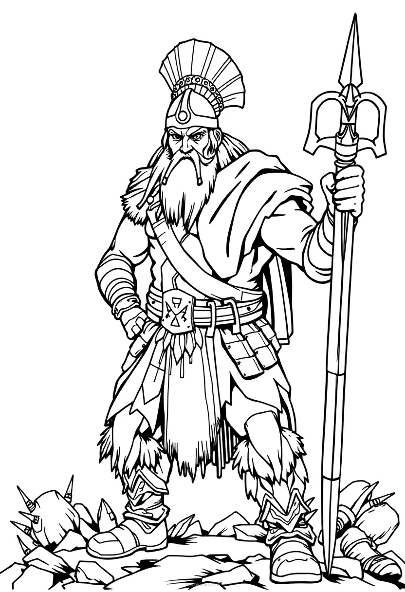 Barbarian Chibi coloring page for kids