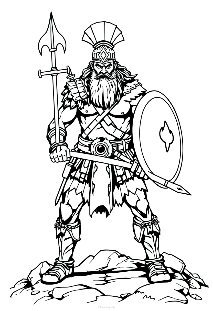 Barbarian Chibi coloring page for kids