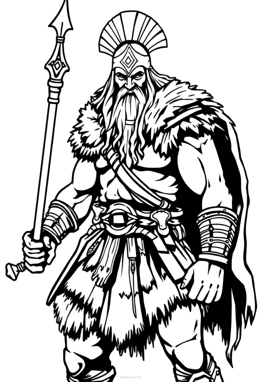 Barbarian Chibi coloring page for kids