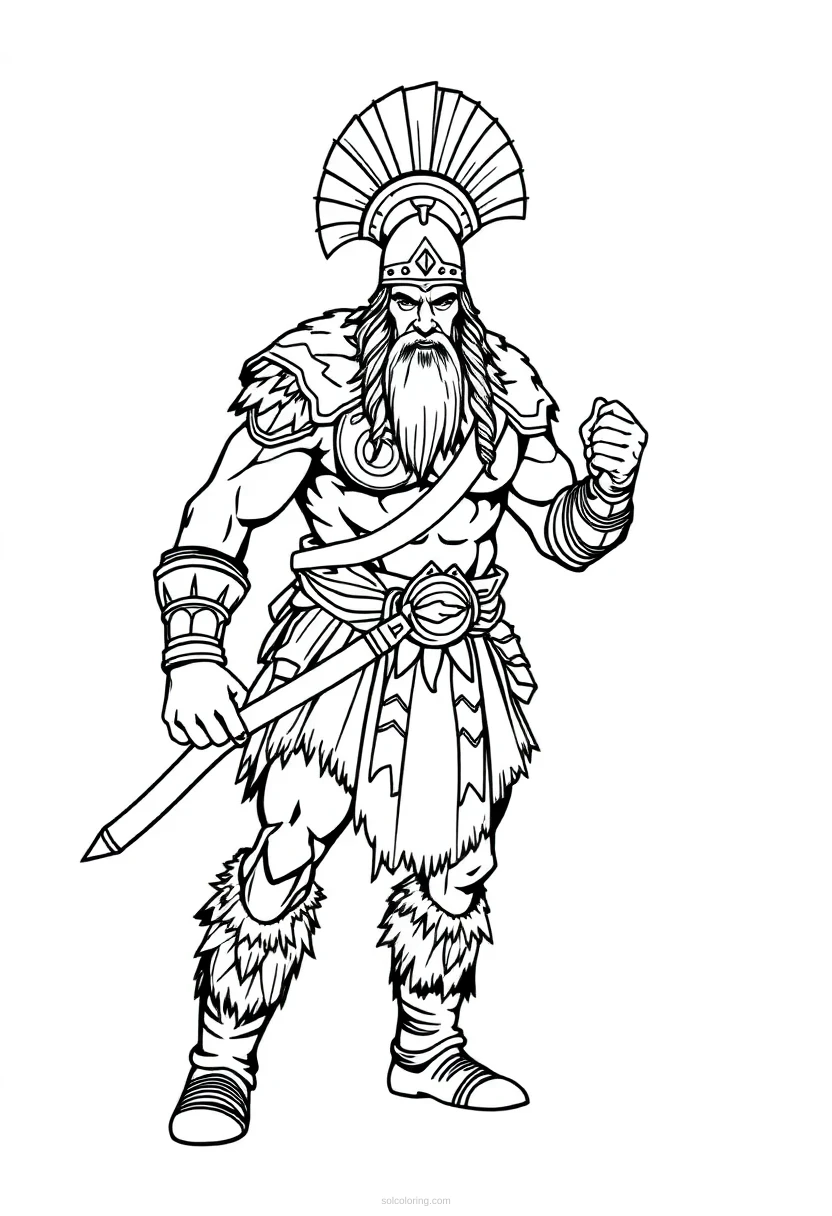 Barbarian Warrior coloring page for kids