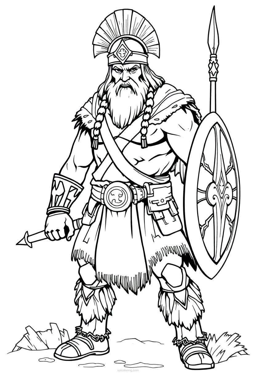 Barbarian Warrior coloring page for kids