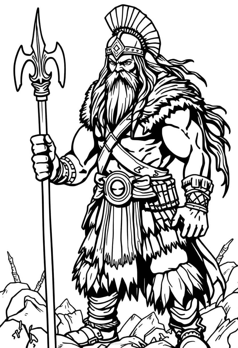 Barbarian Warrior coloring page for kids