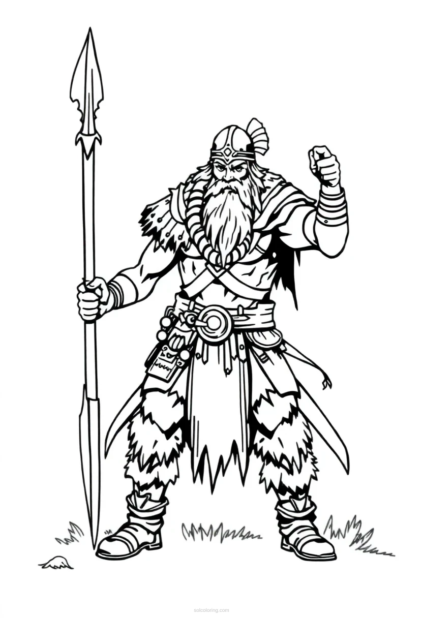 Barbarian Warrior coloring page for kids