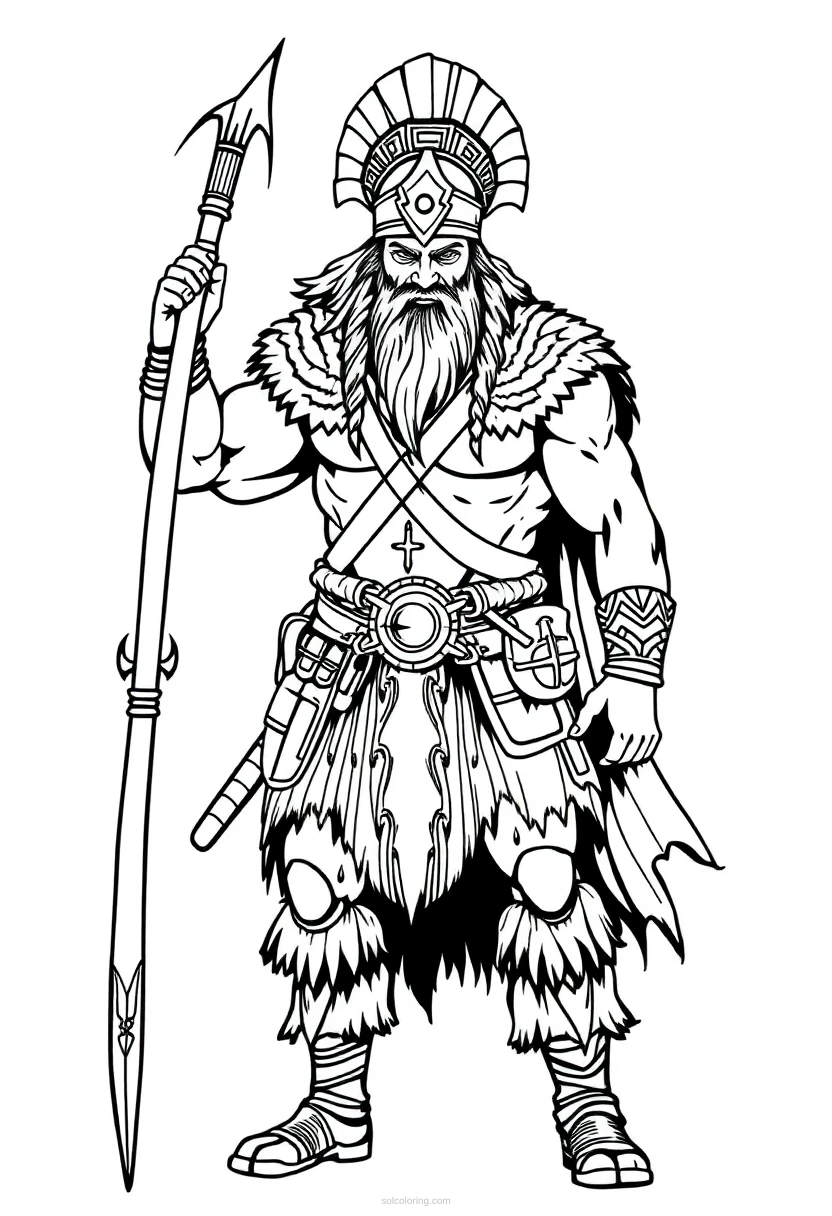 Barbarian Mandala coloring page for kids