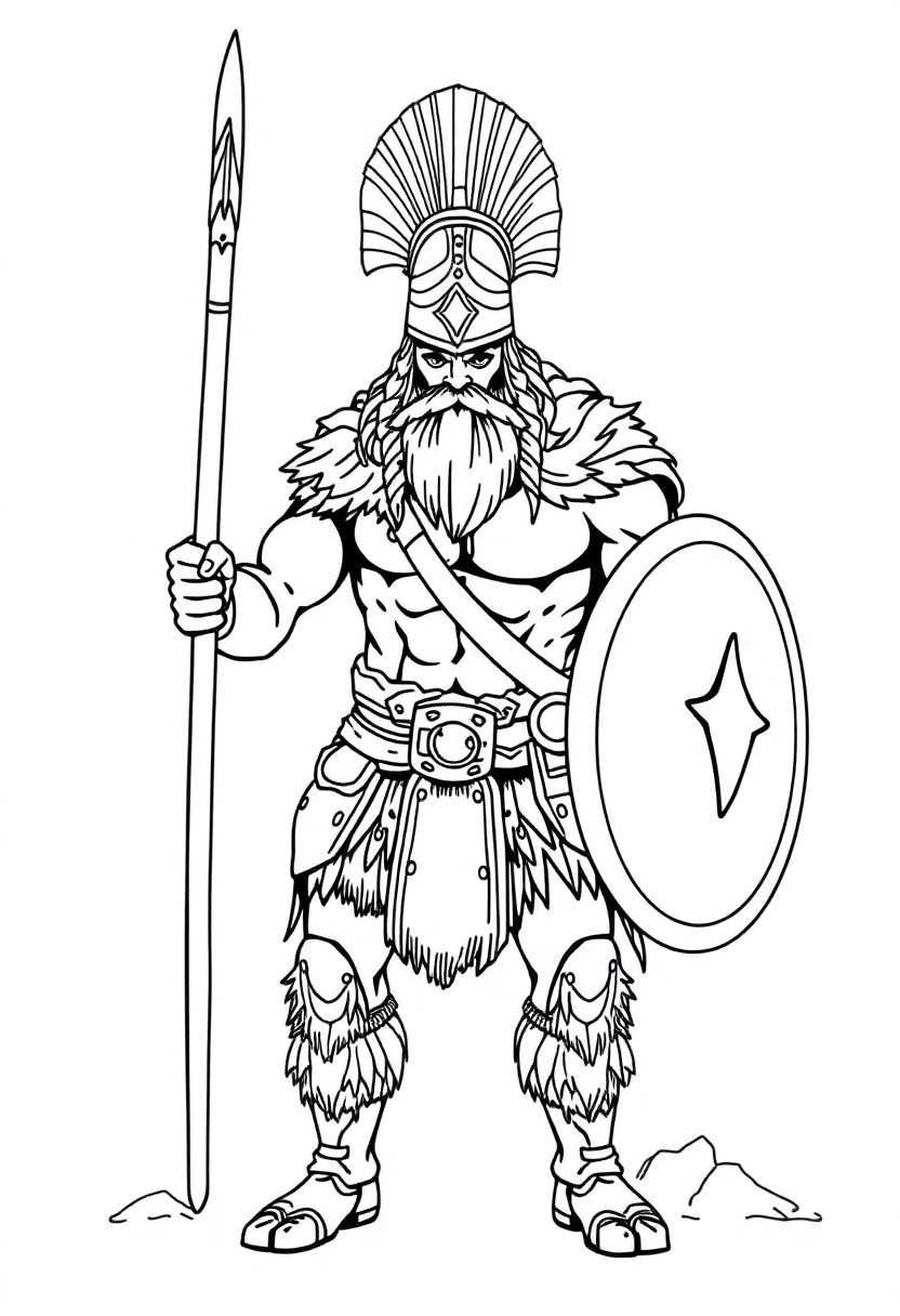 Barbarian Warrior coloring page, free printable