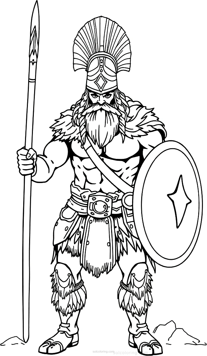 Barbarian Warrior coloring page for kids