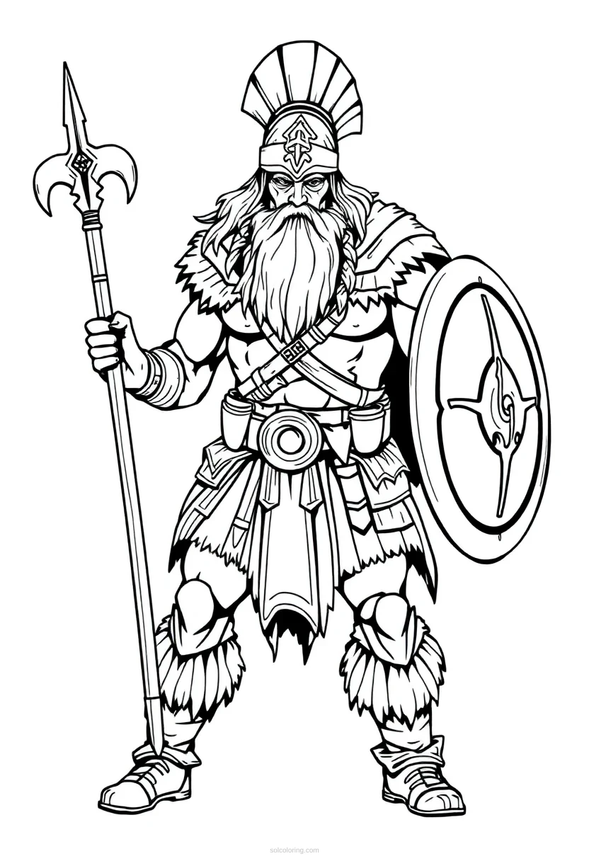 Barbarian Warrior coloring page for kids