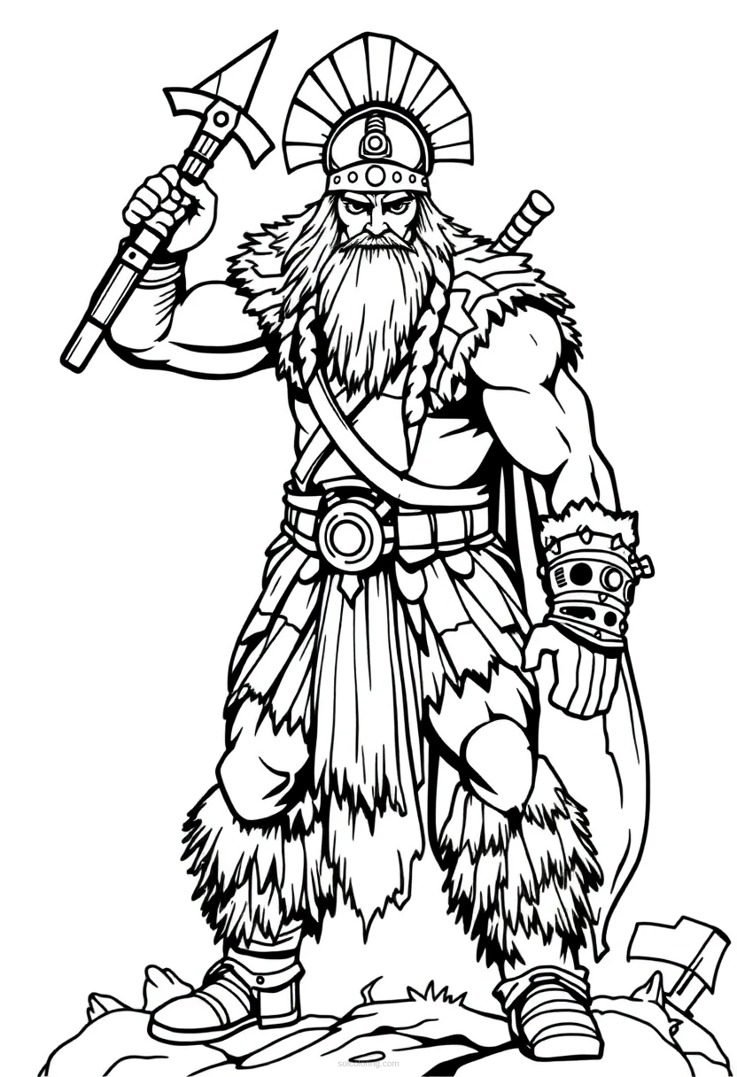 Barbarian Simple coloring page for kids