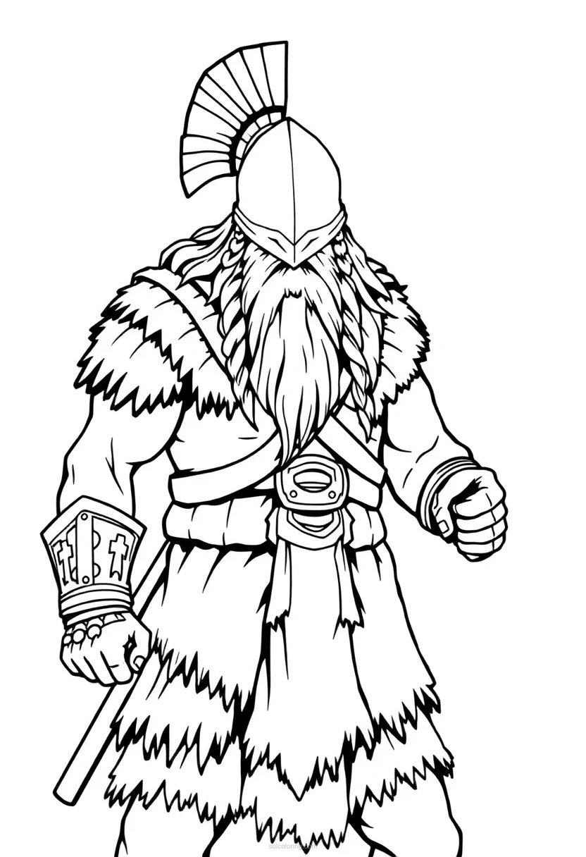 Barbarian Simple coloring page for kids