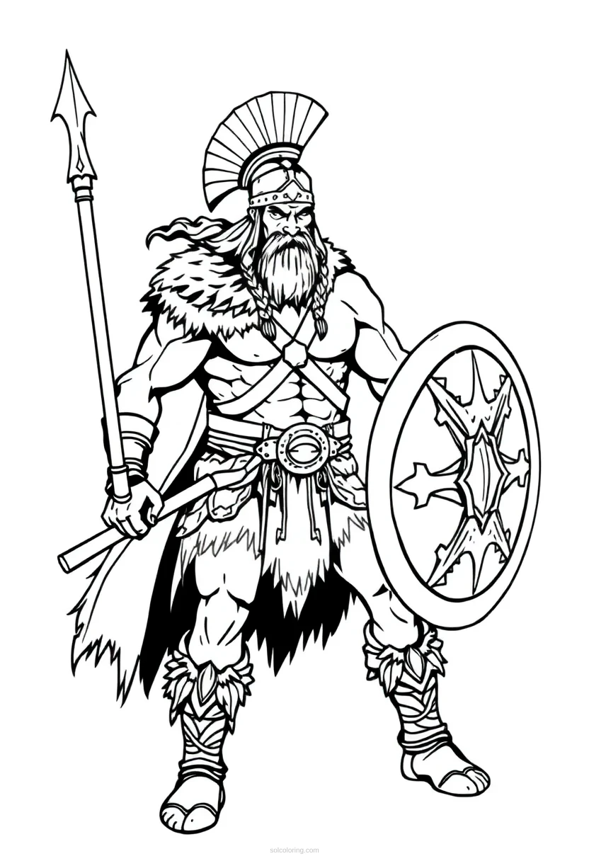 Barbarian Simple coloring page for kids