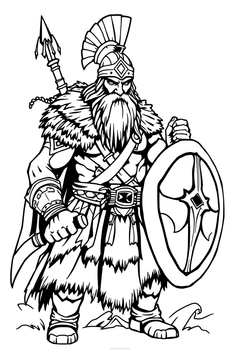 Barbarian Simple coloring page for kids