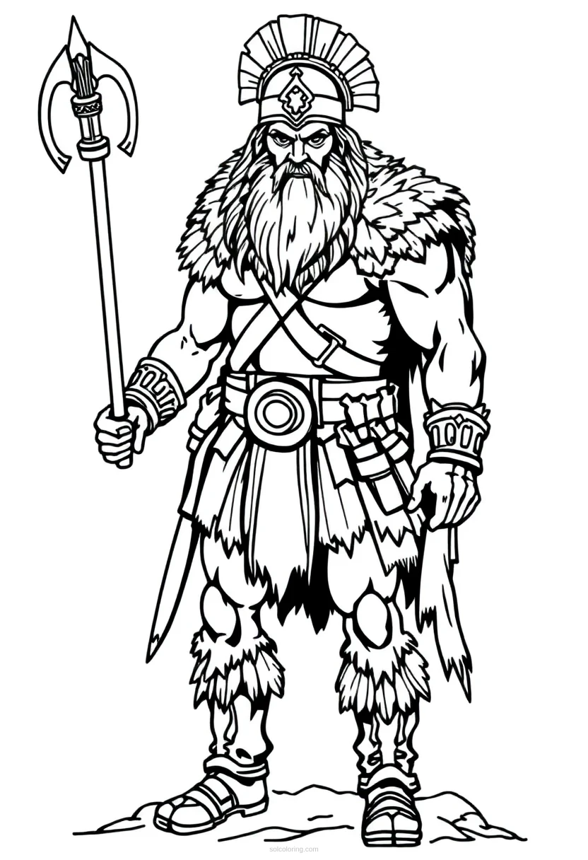 Barbarian Simple coloring page for kids