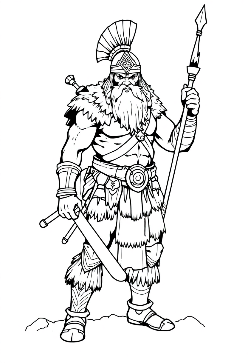 Barbarian Warrior coloring page, free printable