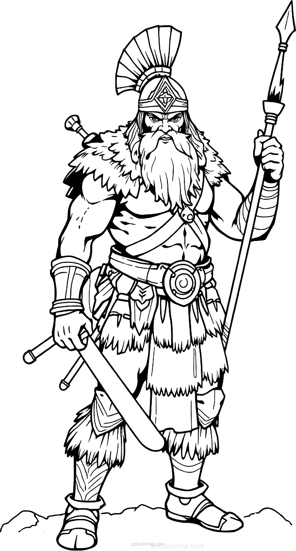 Barbarian Warrior coloring page for kids