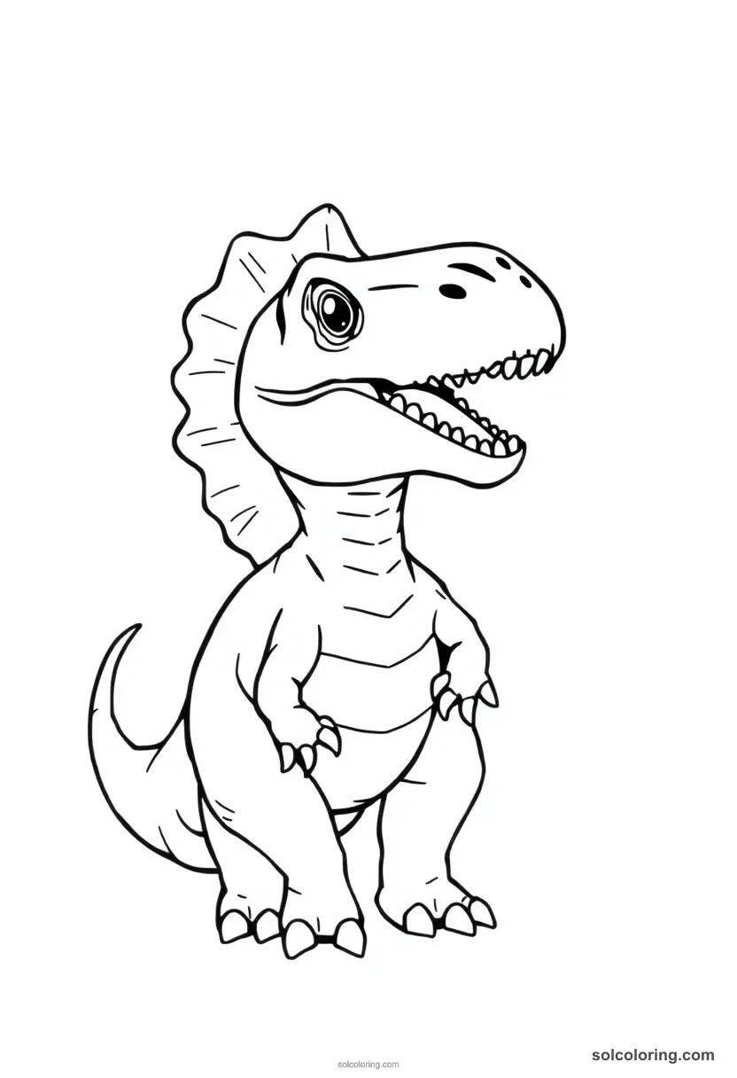 Chibi Baryonyx chibi coloring page for kids