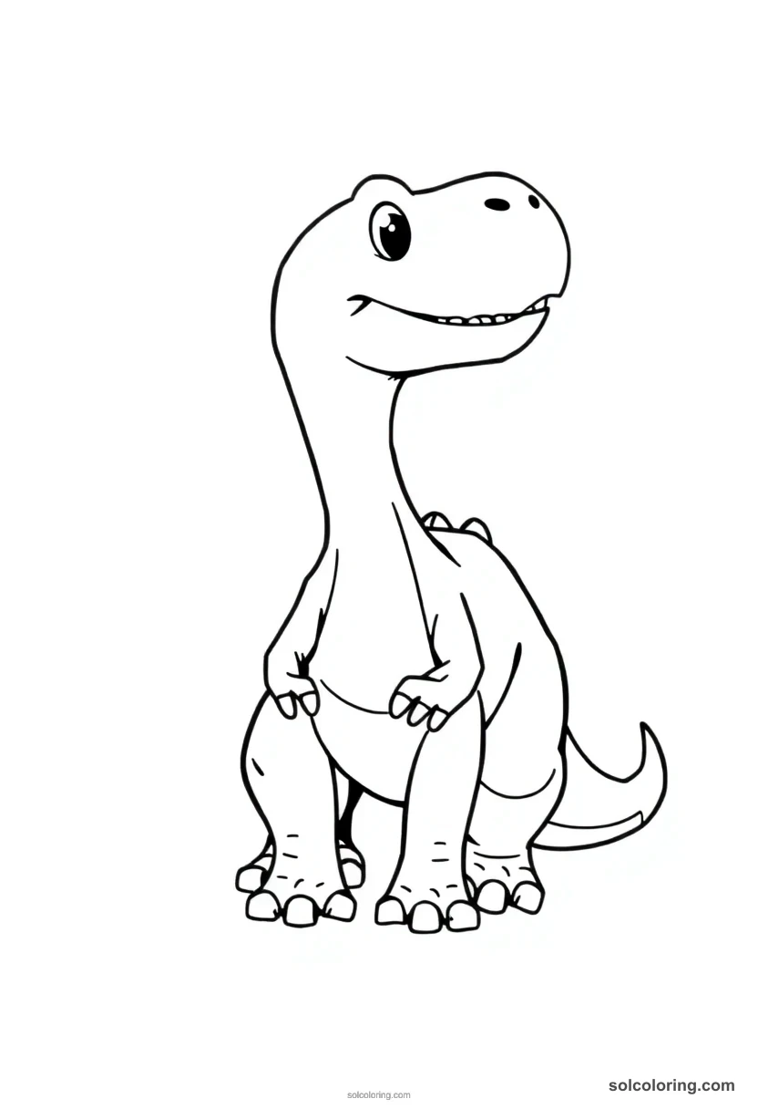 Cute Cartoon Baryonyx cute cartoon coloring page for kids