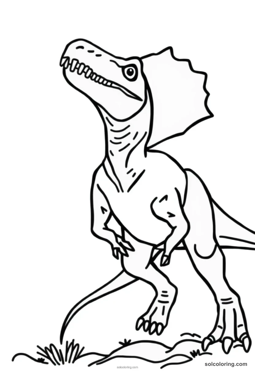 Simple Baryonyx simple coloring page for kids