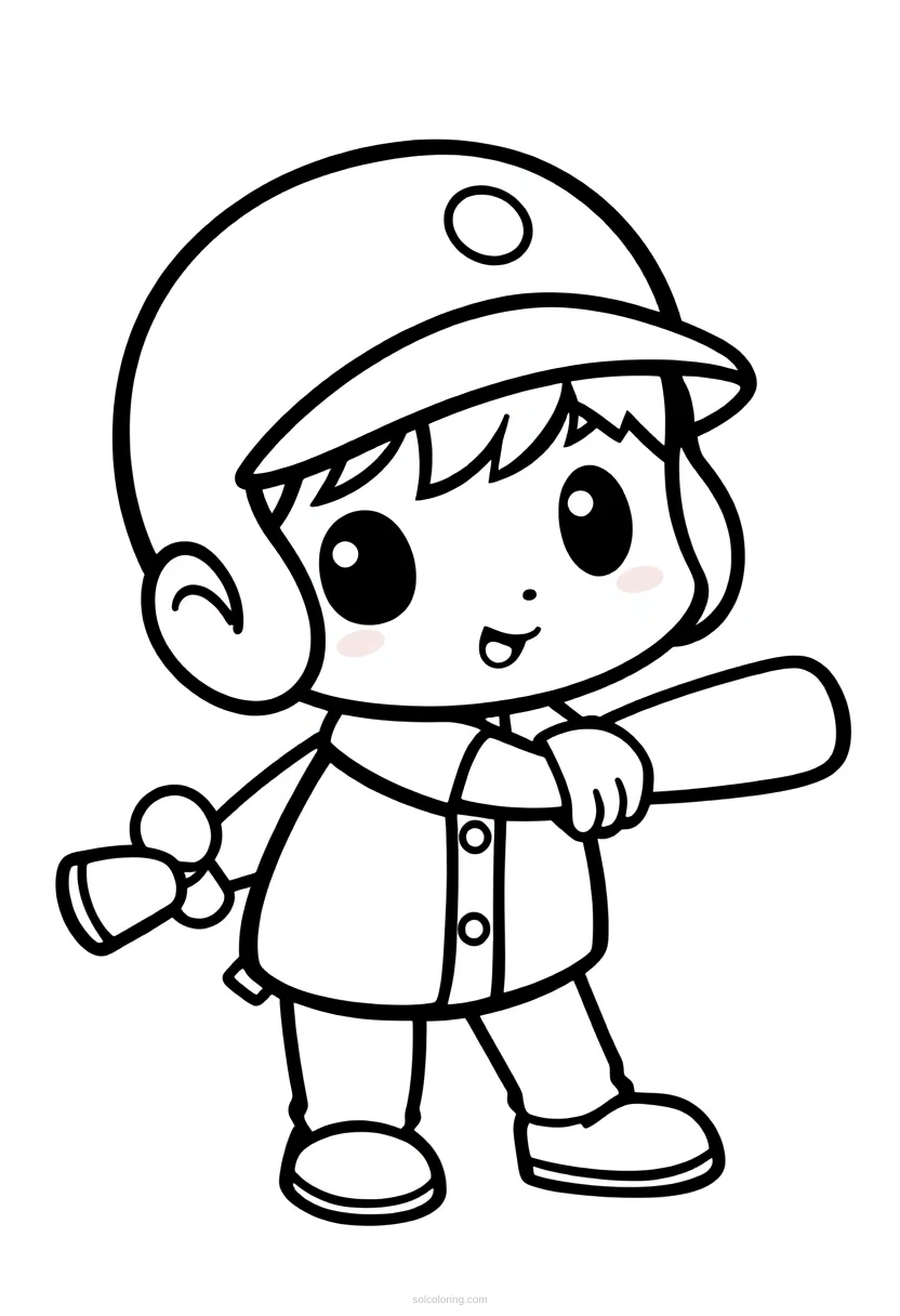 Baseball Batter coloring page for kids