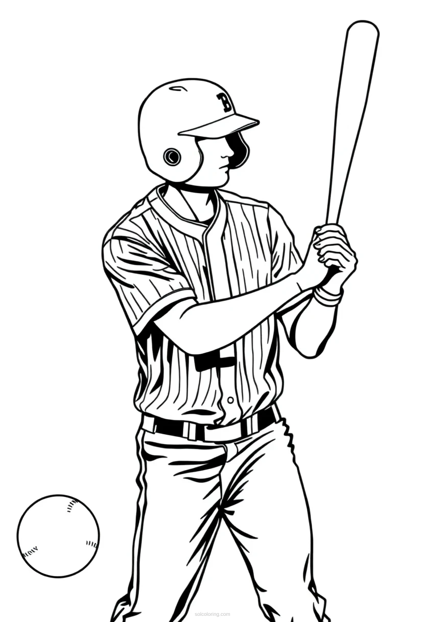 Baseball Batter coloring page for kids