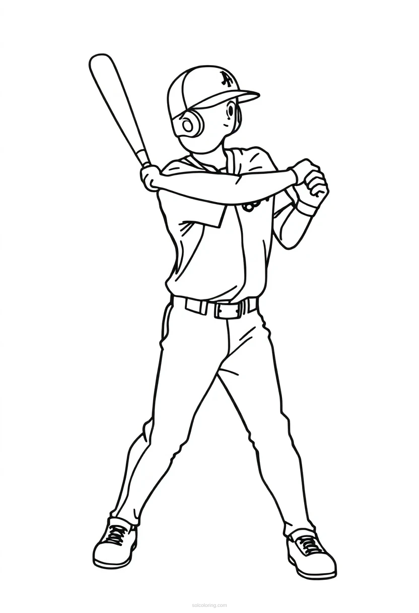 Baseball Batter coloring page for kids