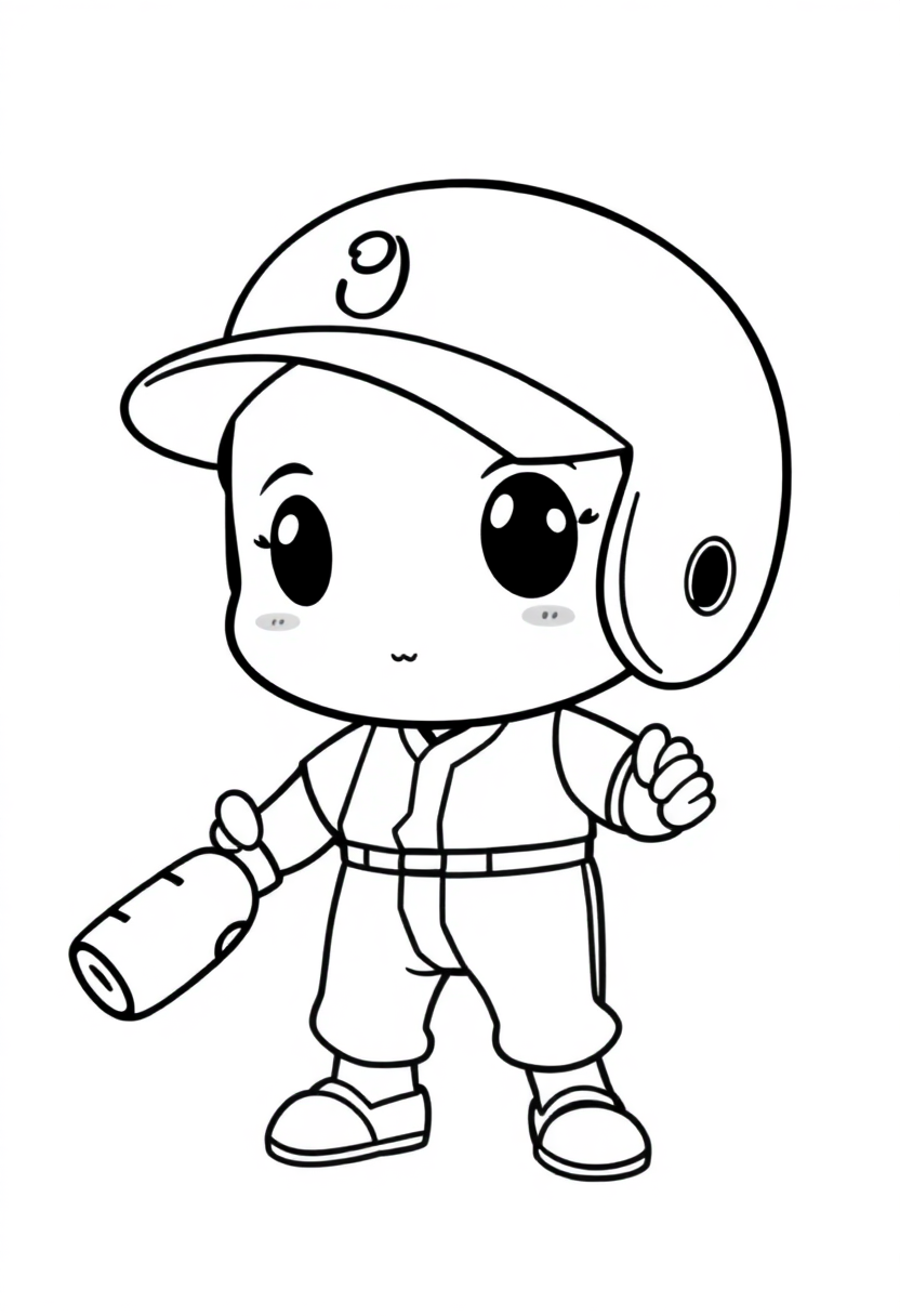 Baseball Batter coloring page, free printable