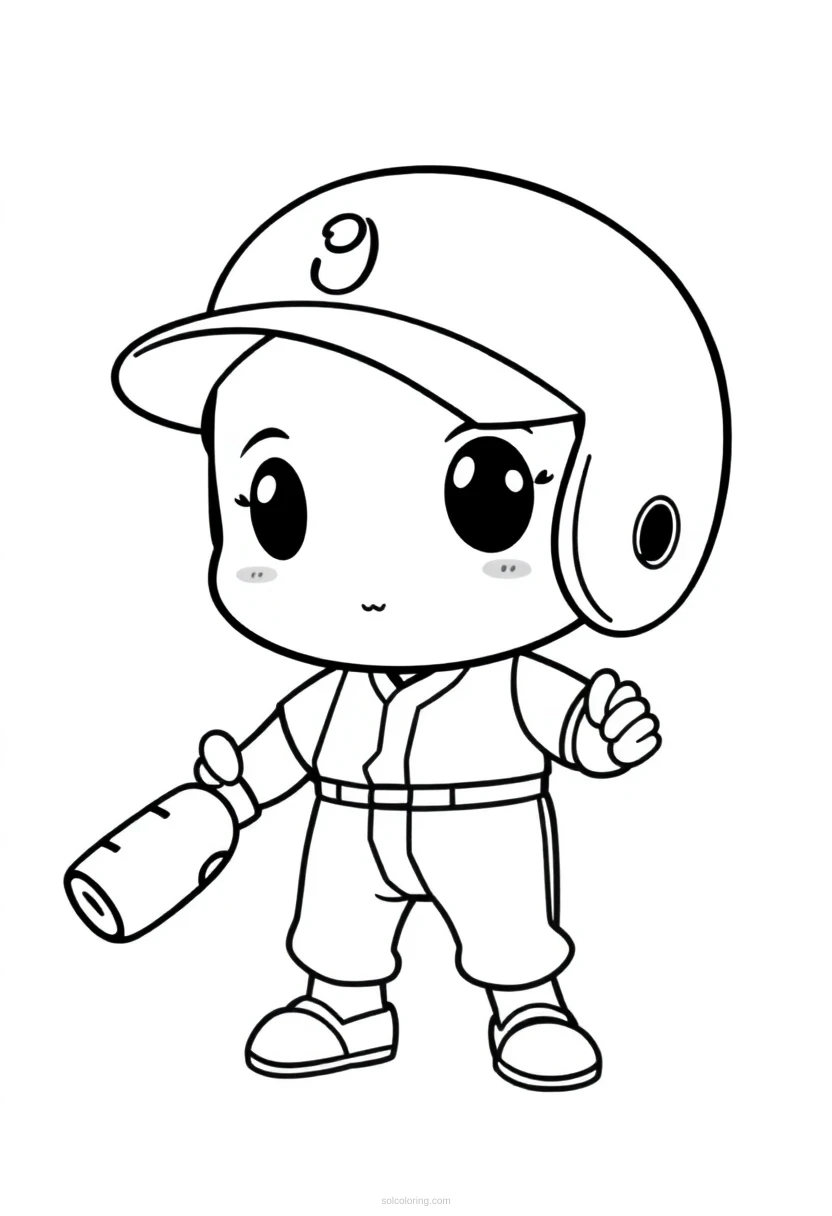 Baseball Batter coloring page for kids