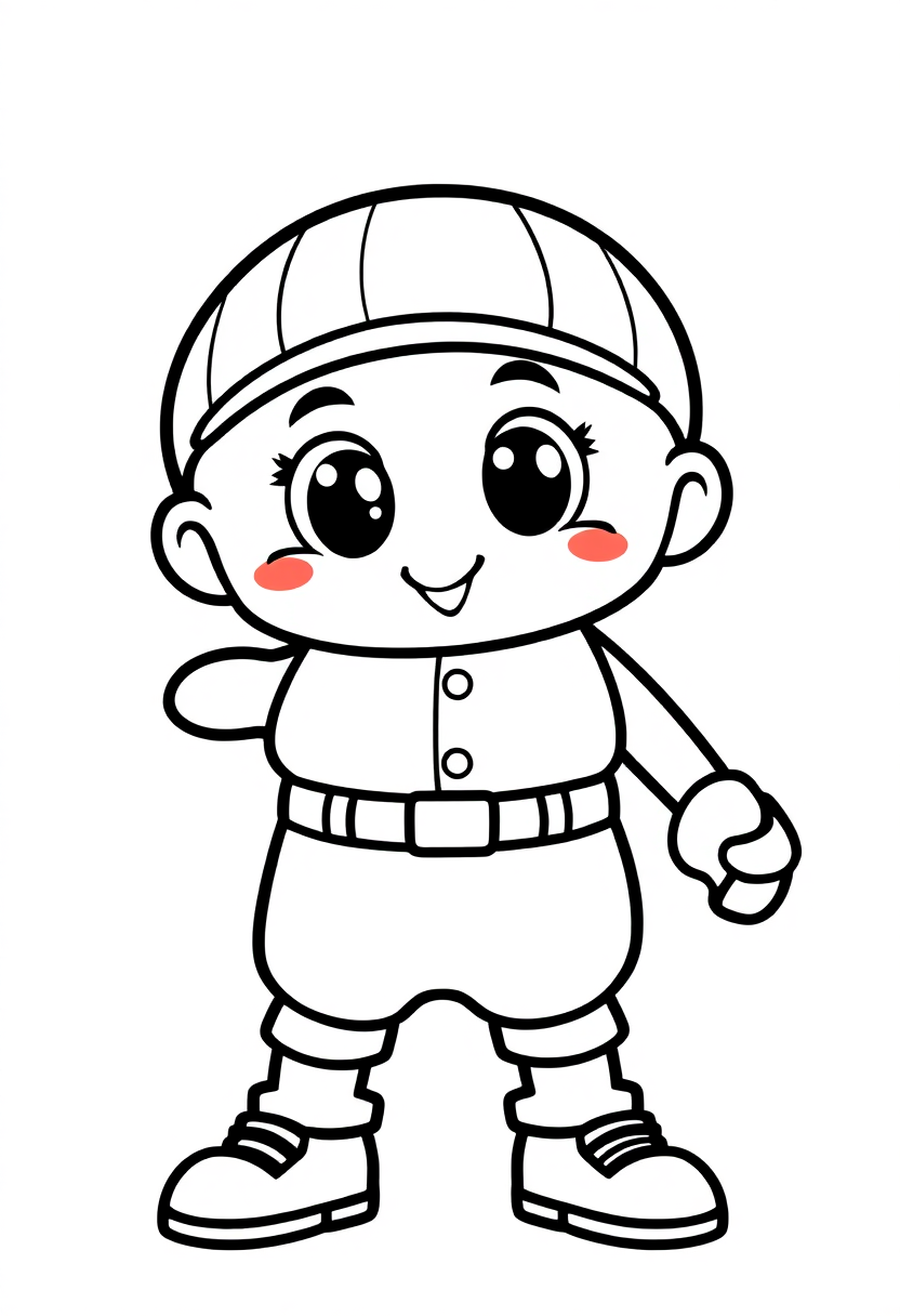 Baseball Batter coloring page, free printable