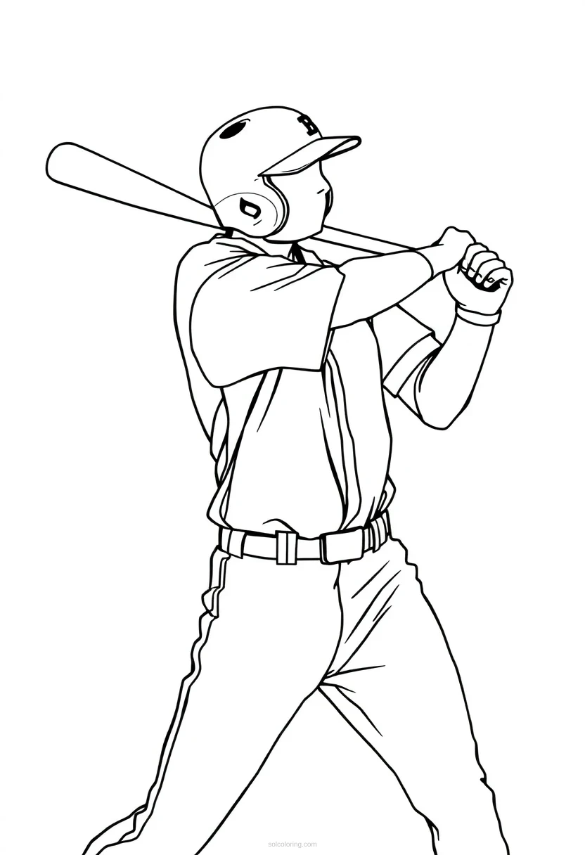 Baseball Batter coloring page for kids