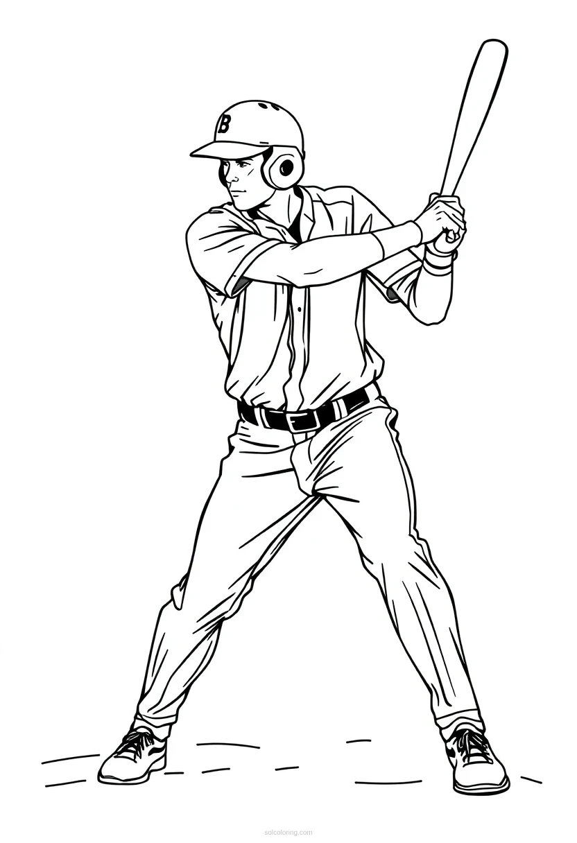 Baseball Batter coloring page for kids