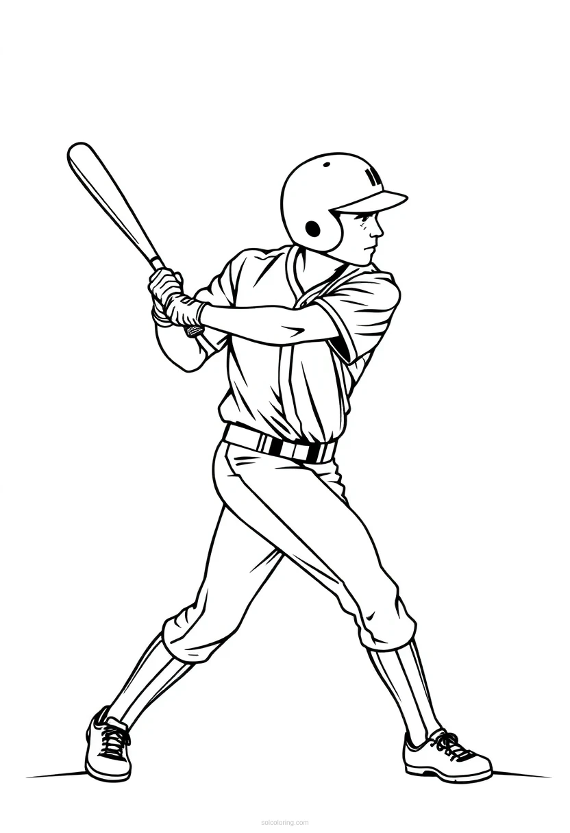 Baseball Batter Mandala coloring page for kids