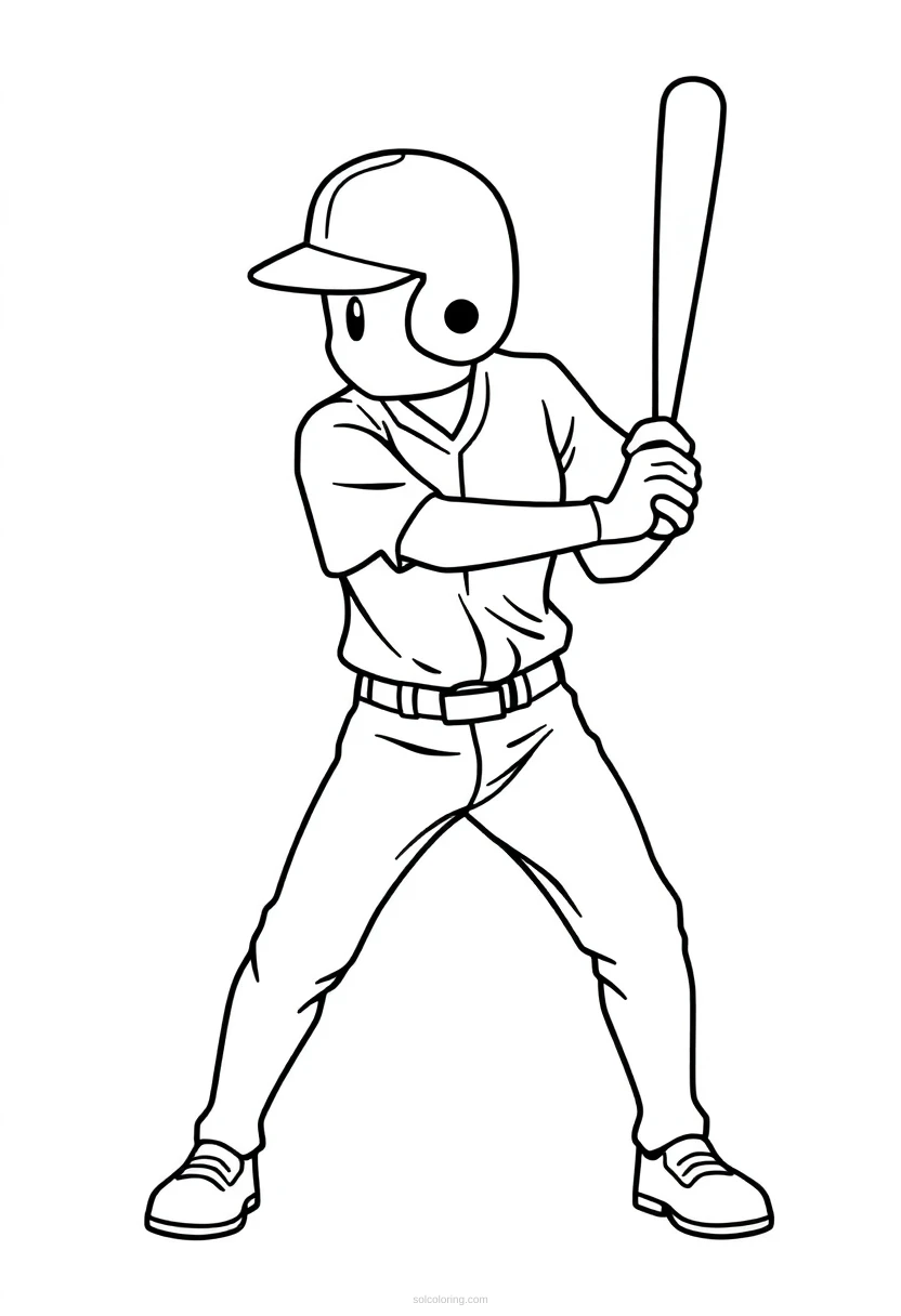 Baseball Batter coloring page for kids