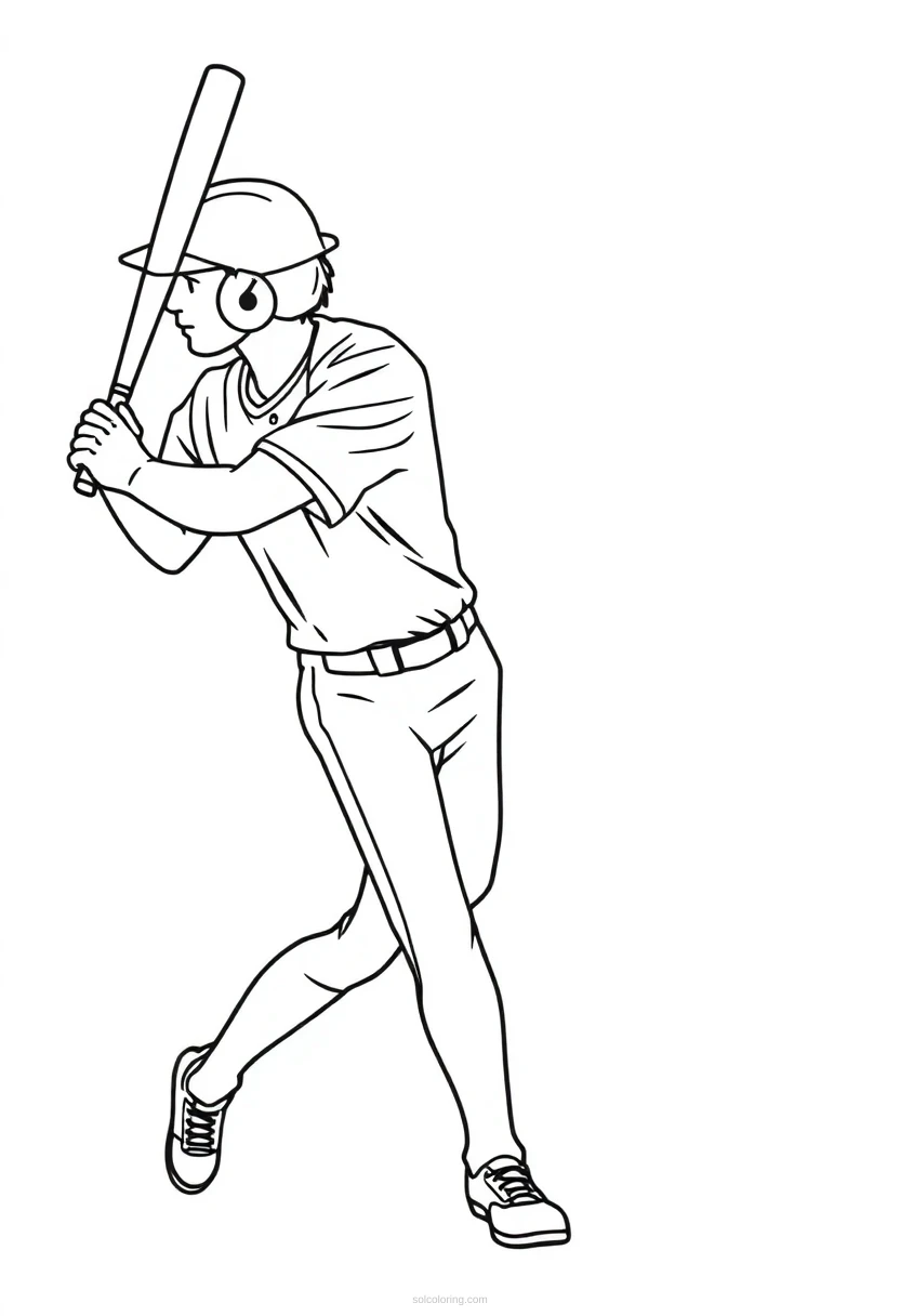 Baseball Batter coloring page for kids