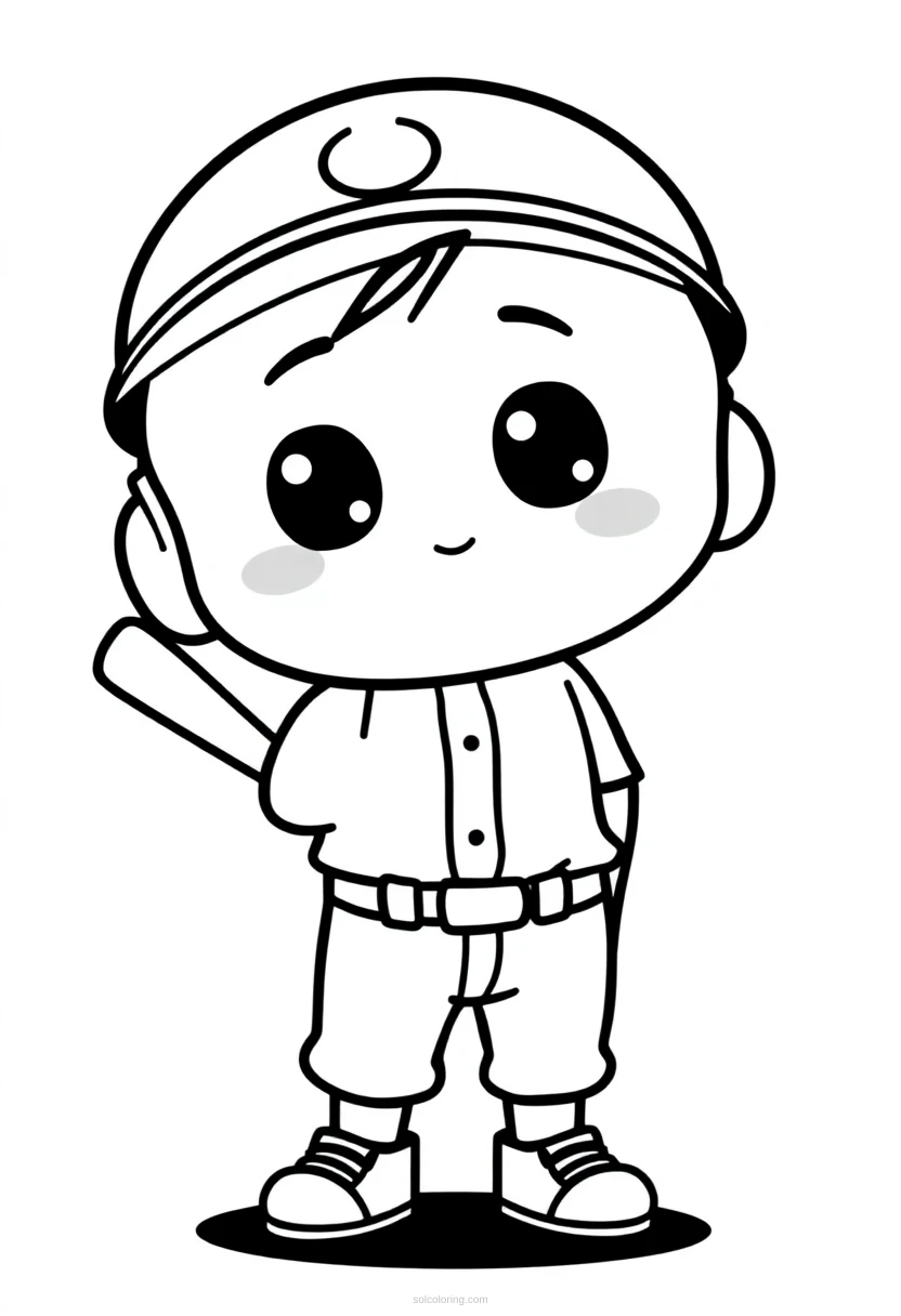 Baseball Batter coloring page for kids