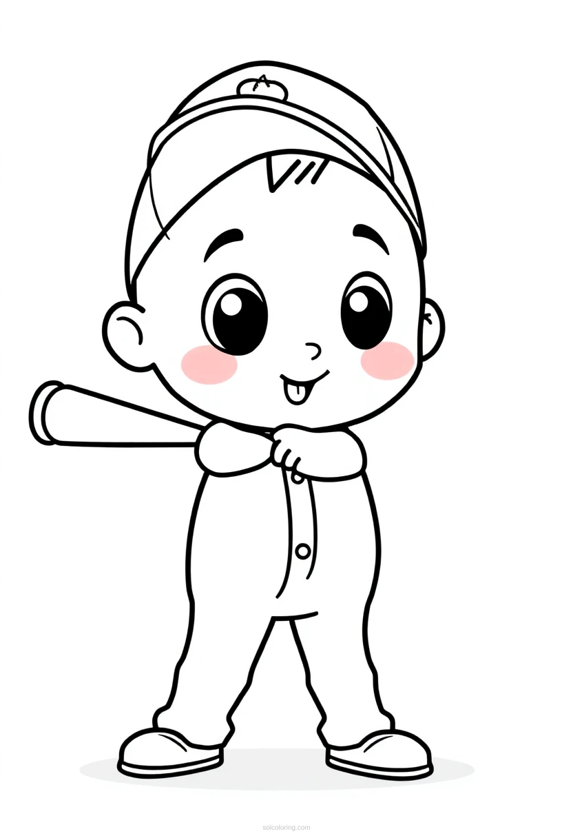 Baseball Batter coloring page for kids