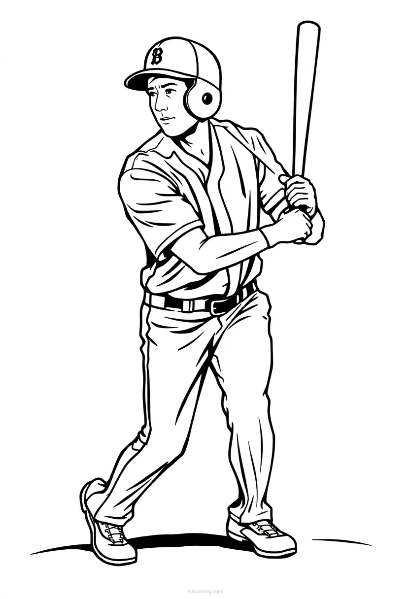 Baseball Batter coloring page for kids