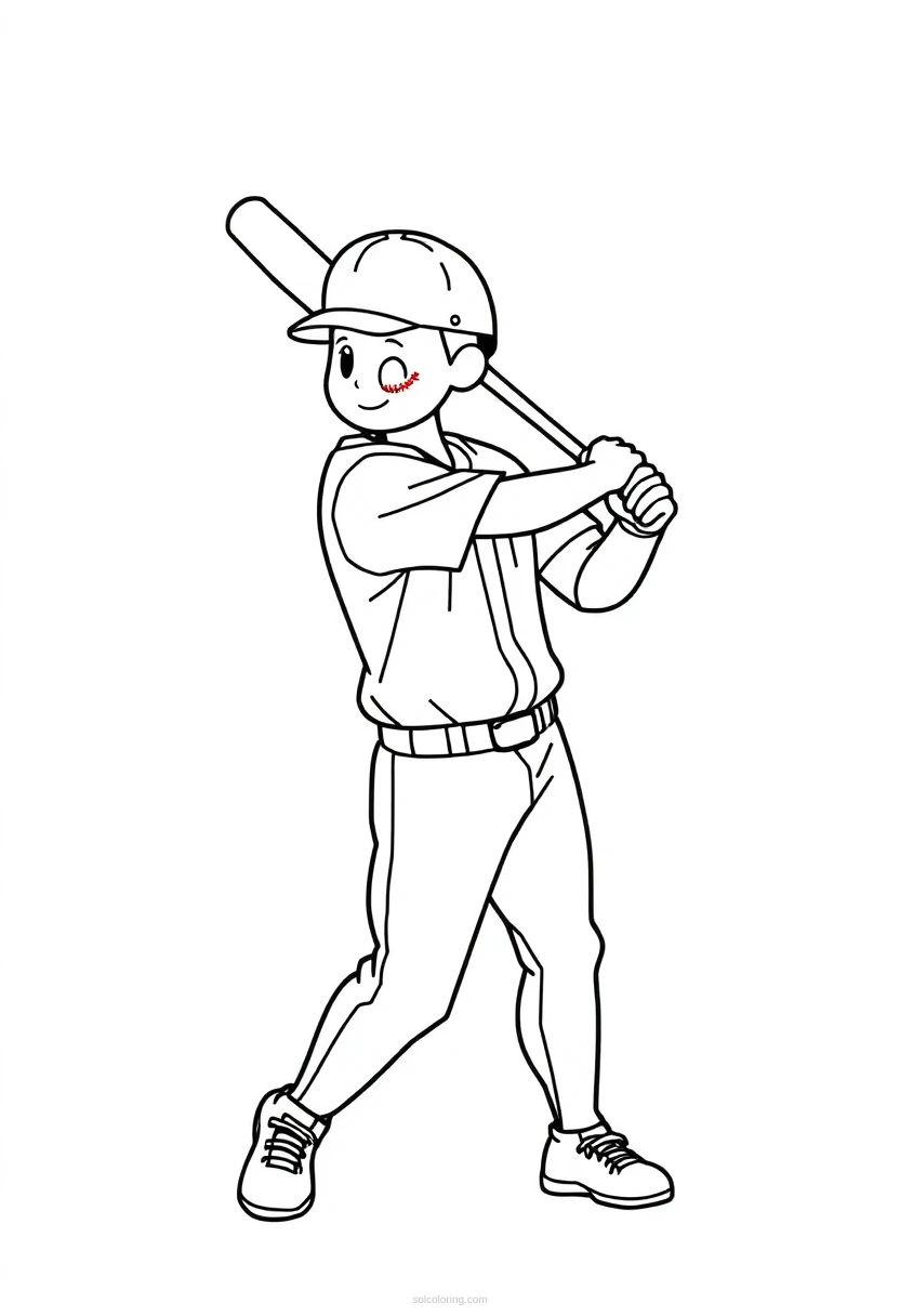 Baseball Batter coloring page for kids