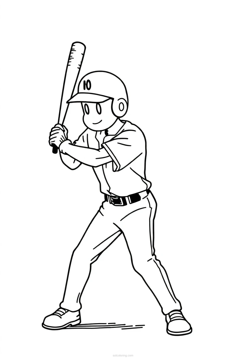 Baseball Batter coloring page for kids
