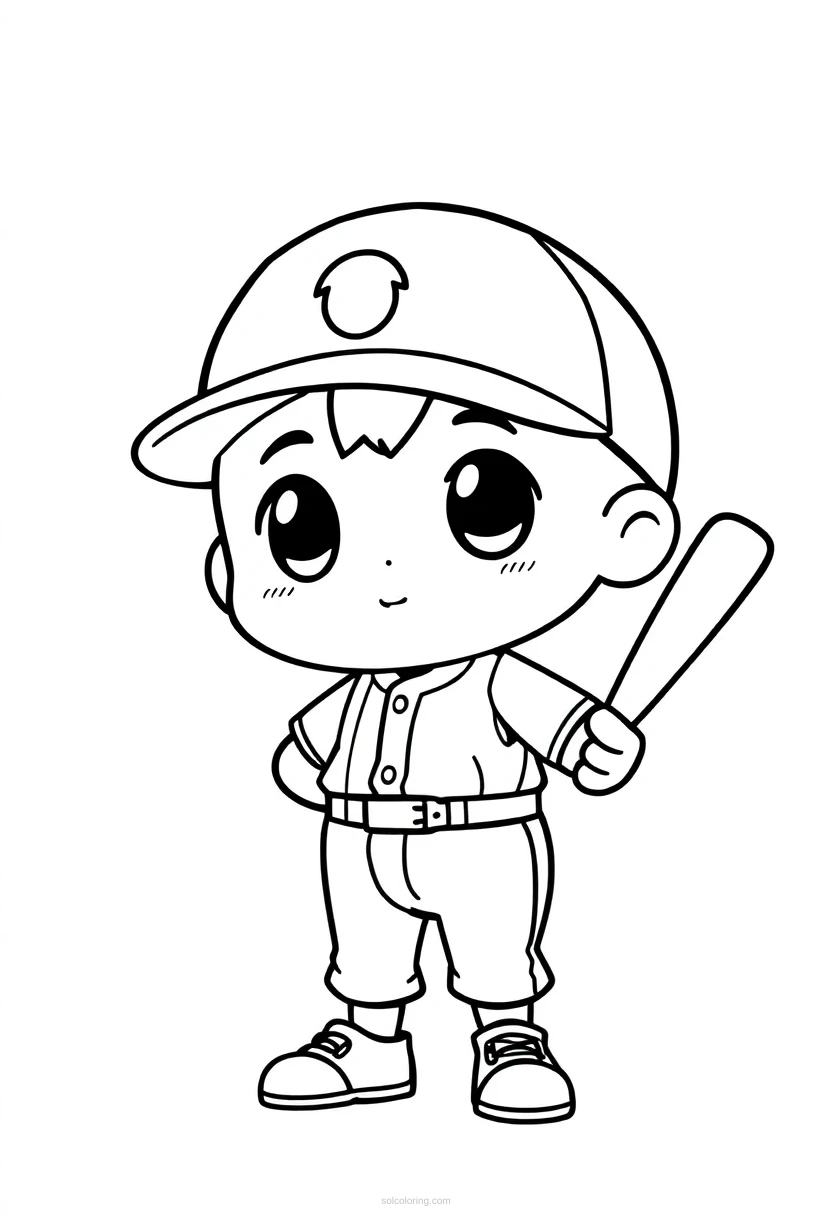 Baseball Pitcher coloring page for kids