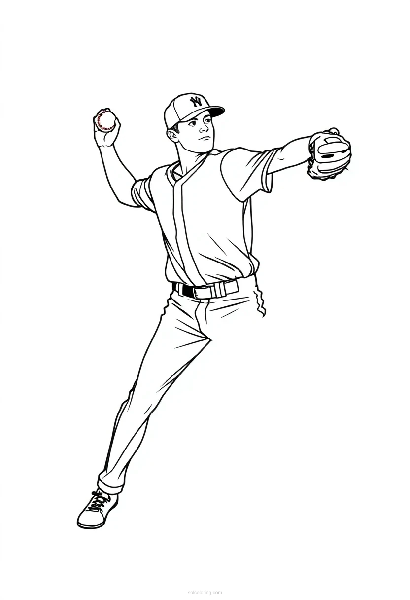 Baseball Pitcher Chibi coloring page for kids