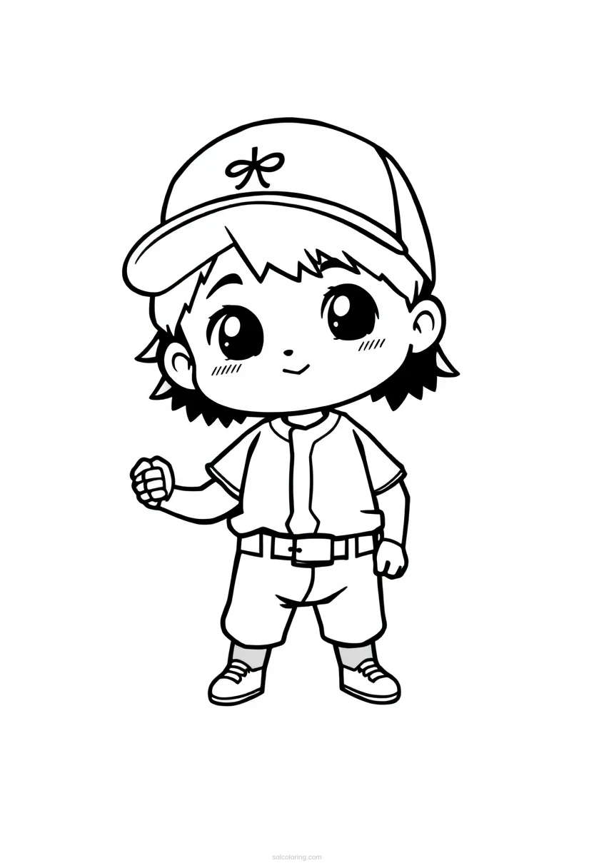 Baseball Pitcher coloring page for kids