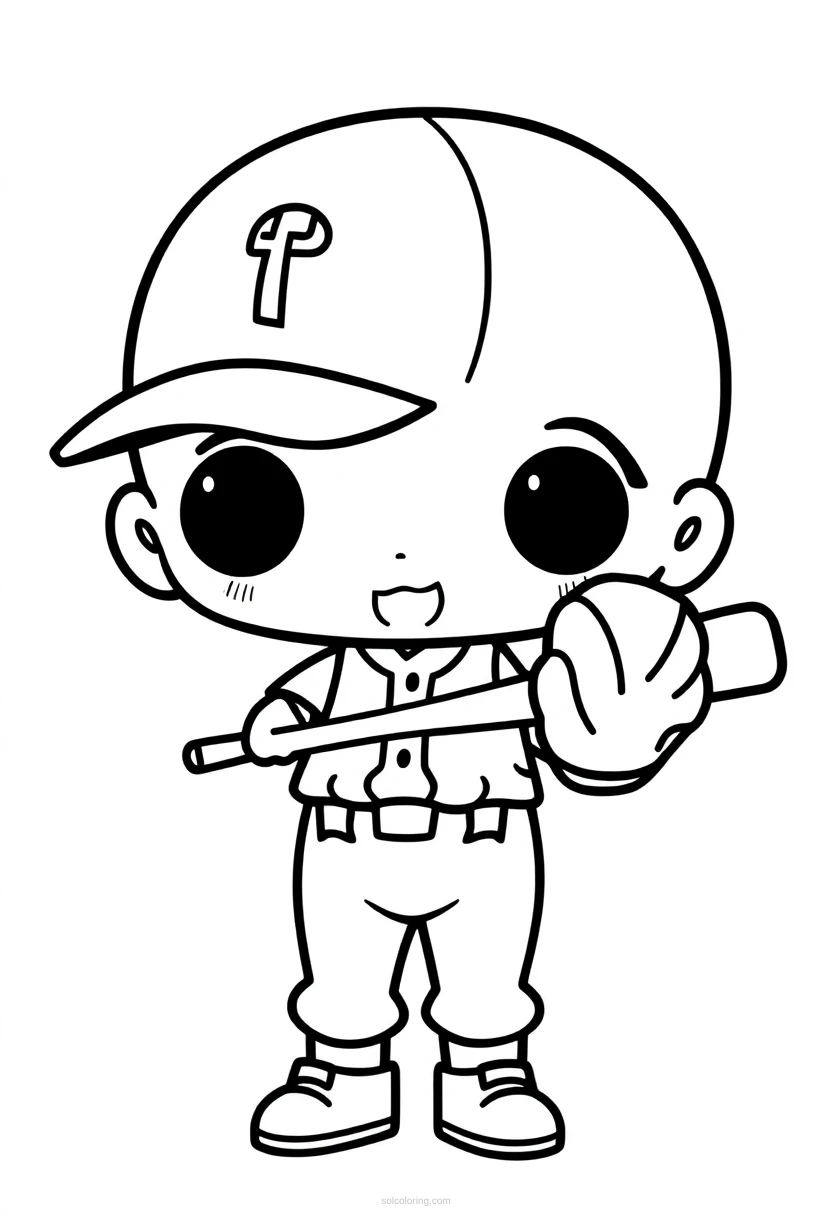 Baseball Pitcher coloring page for kids