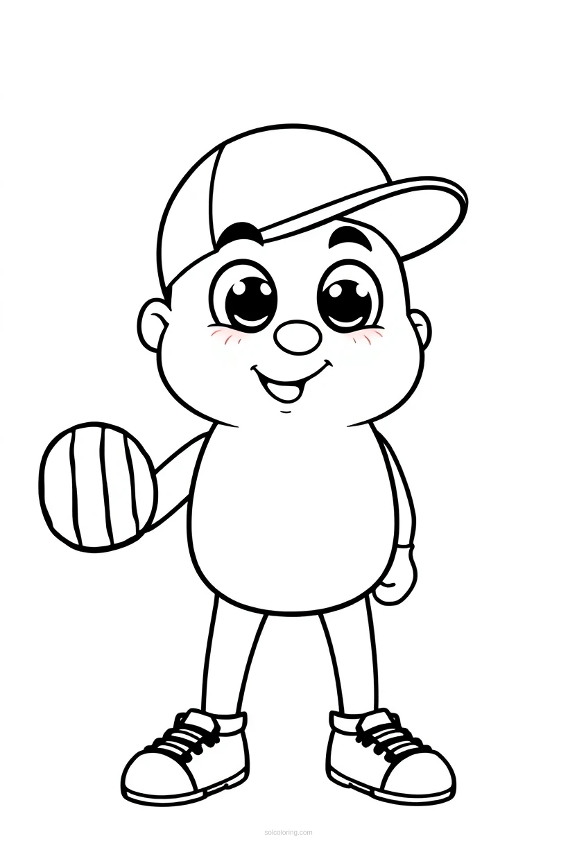 Baseball Pitcher coloring page for kids