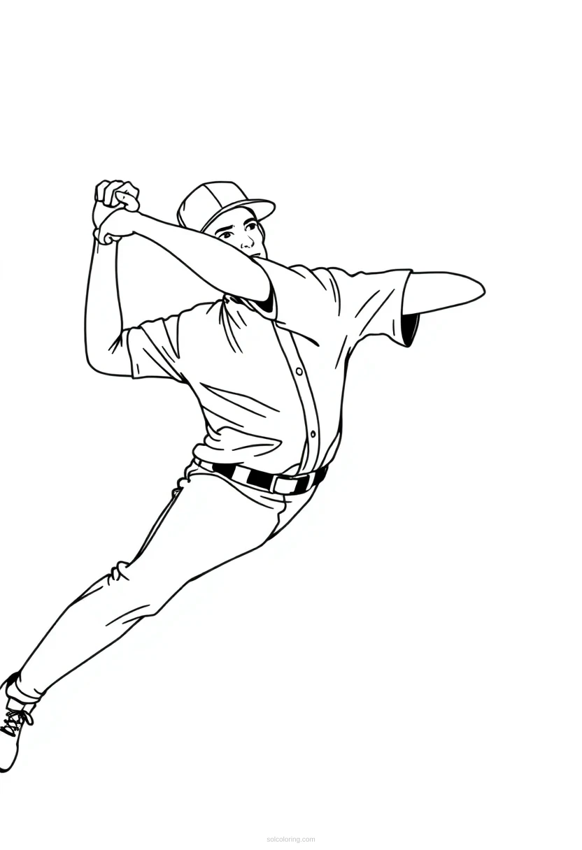 Baseball Pitcher coloring page for kids