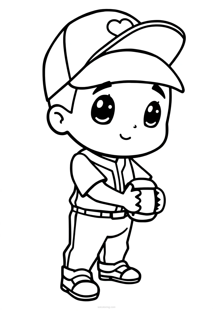 Baseball Pitcher coloring page for kids