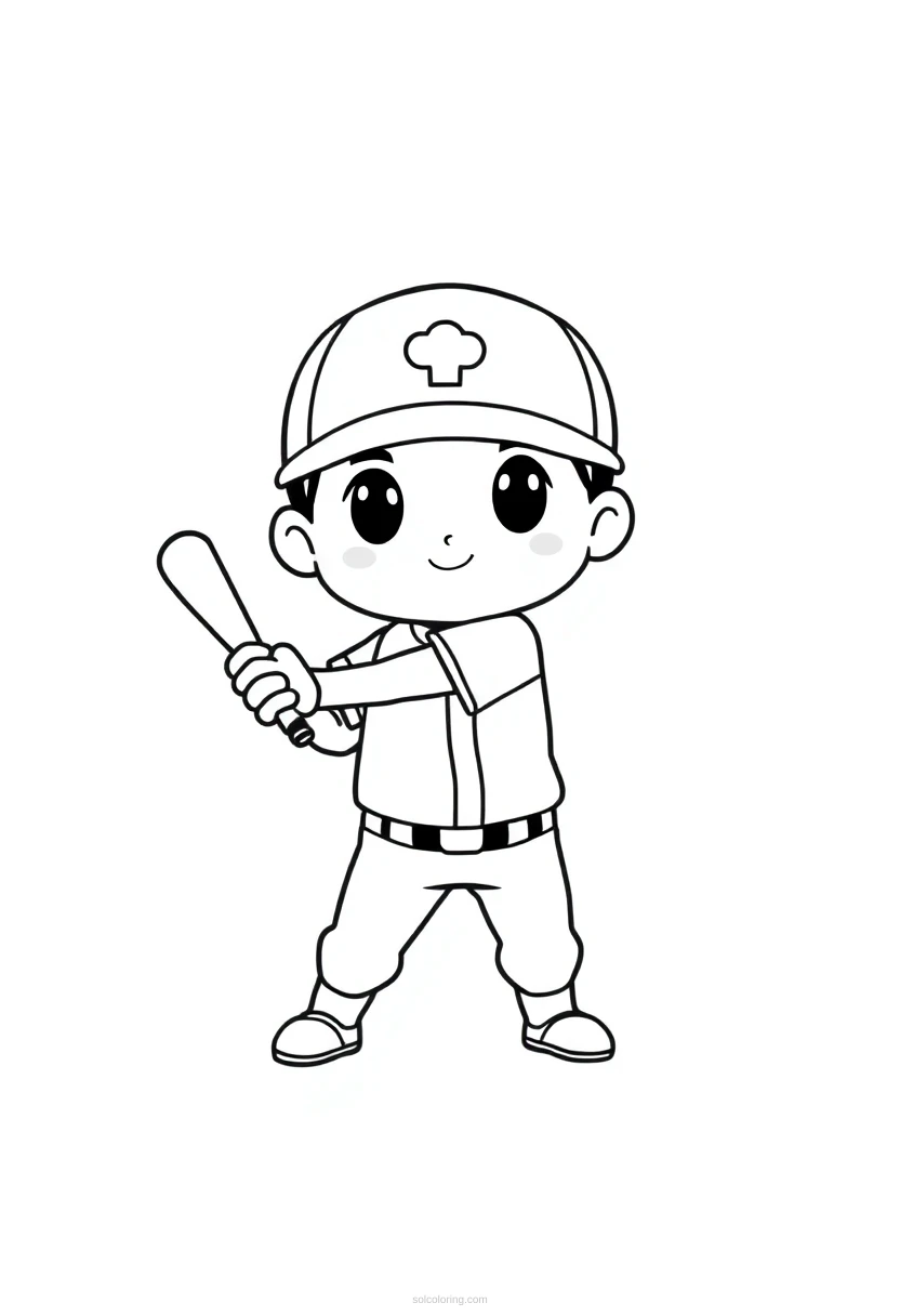 Baseball Pitcher coloring page for kids