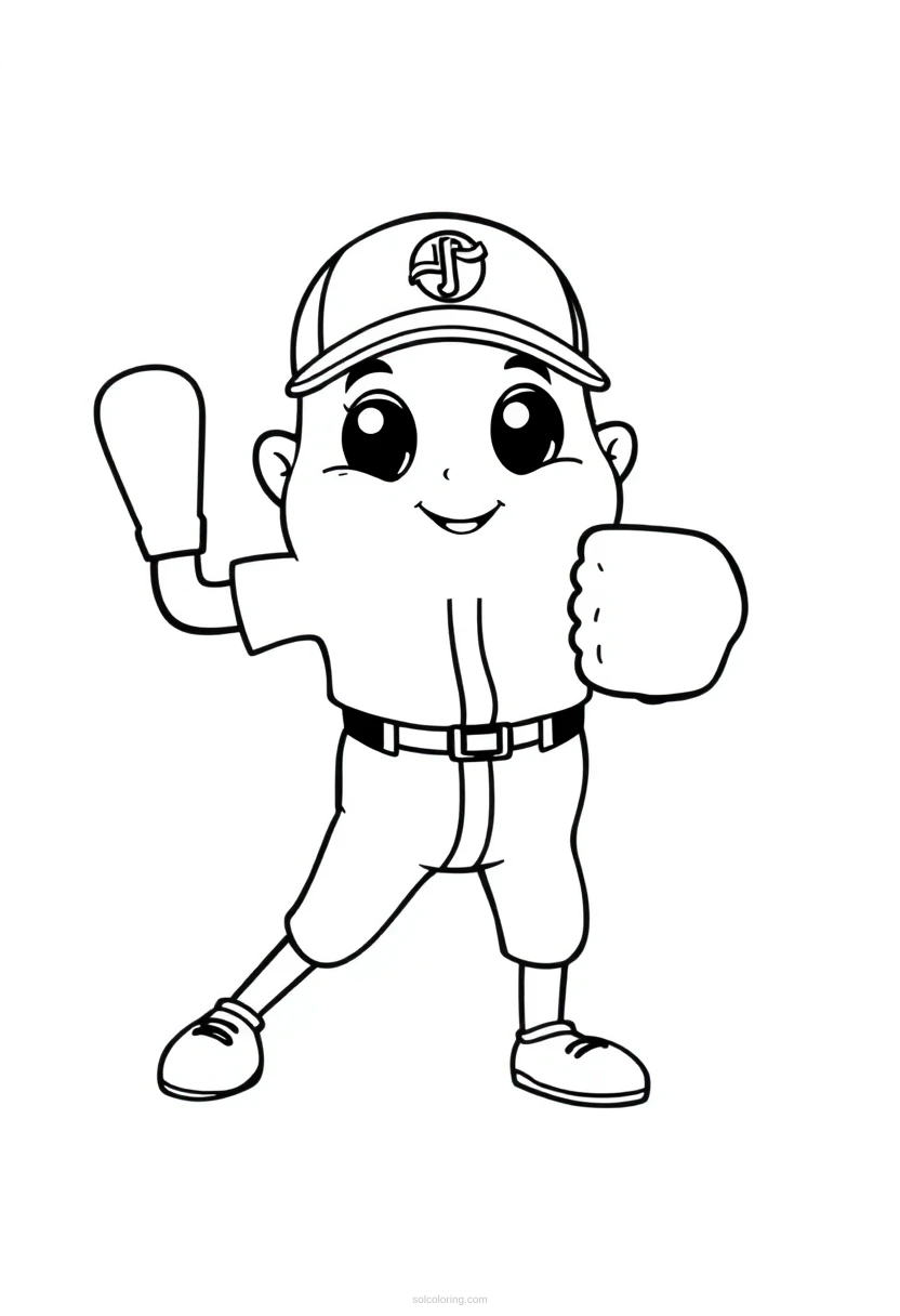 Baseball Pitcher coloring page for kids
