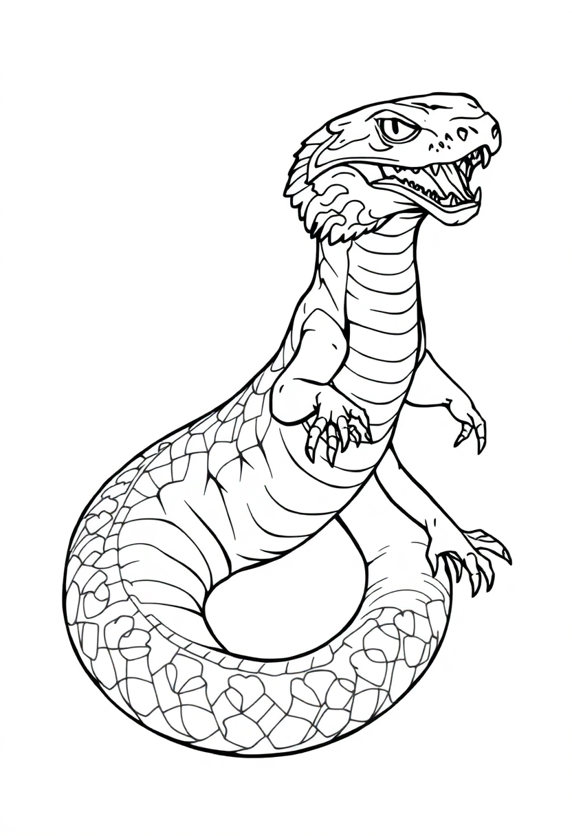 Basilisk coloring page, free printable