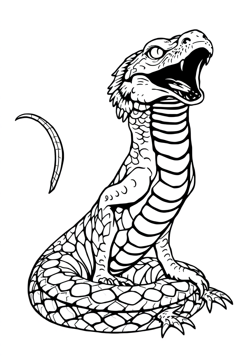 Basilisk coloring page, free printable