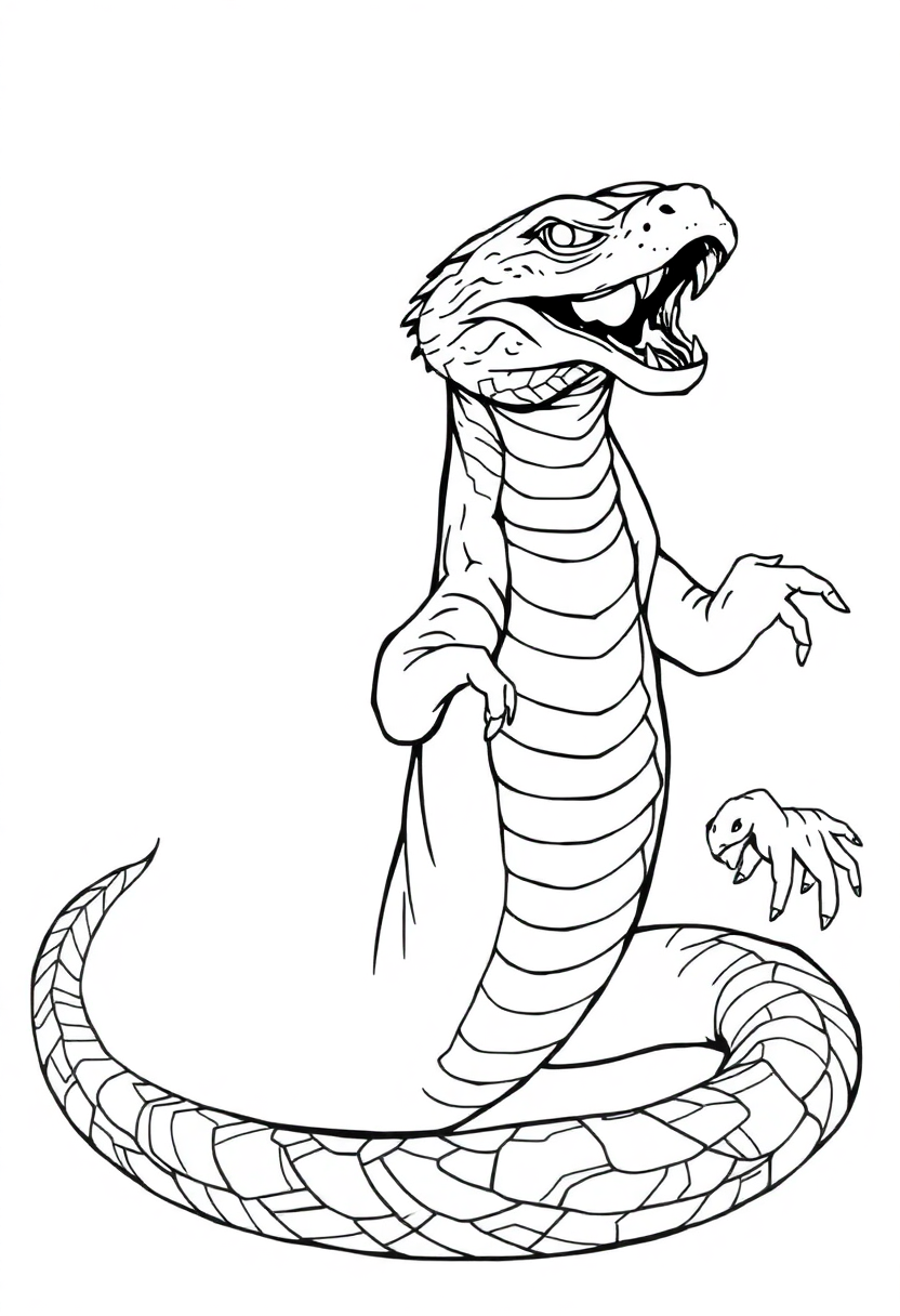 Basilisk coloring page, free printable